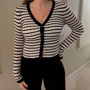 Striped Navy and White Women's Sweater
